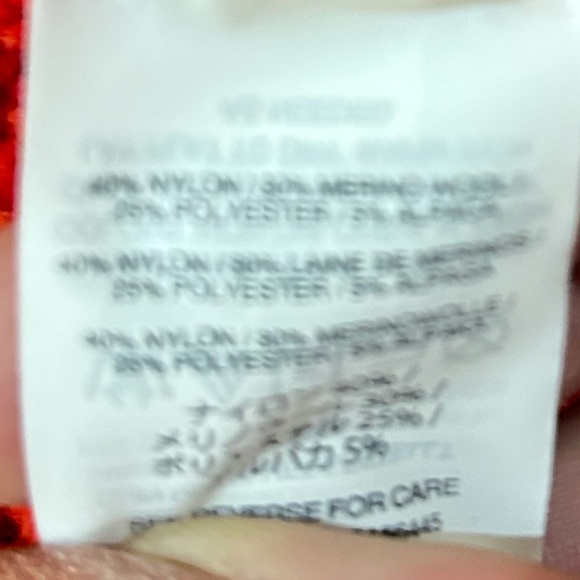 Madewell Red Crew Neck cable knit Sweater ribbed hems oversized fit size xxs - Picture 12 of 12